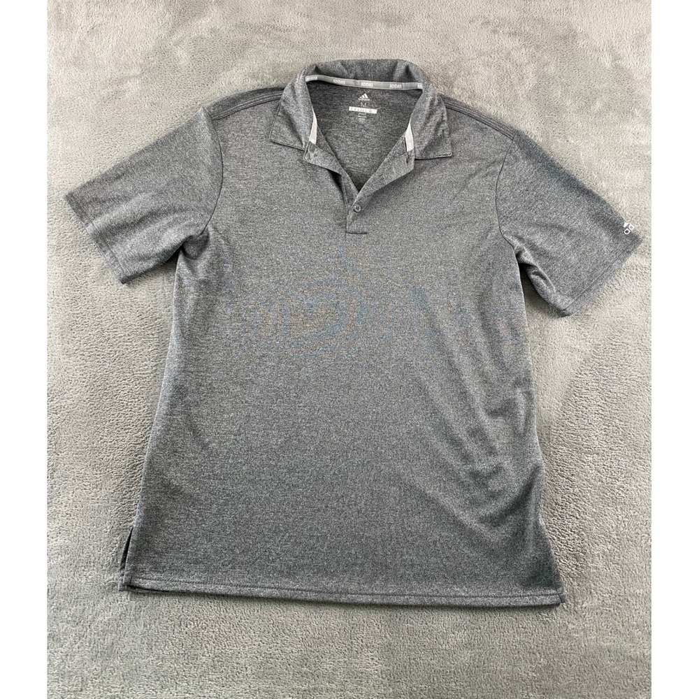 Adidas Golf Mens Medium Heather Grey Short Sleeve Performance Polo Shirt M